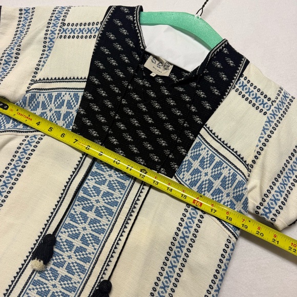 SEA EMBROIDERED MINI DRESS Ivory and Navy Blue - Picture 5 of 10